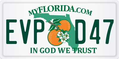 FL license plate EVPD47