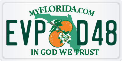 FL license plate EVPD48