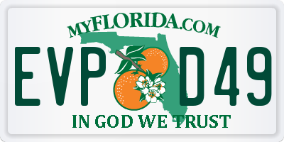 FL license plate EVPD49
