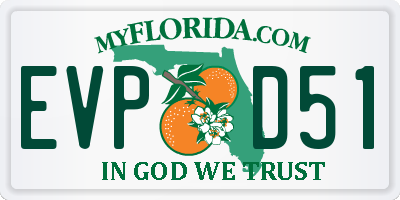 FL license plate EVPD51