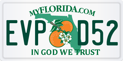 FL license plate EVPD52