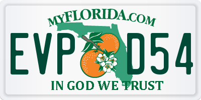FL license plate EVPD54
