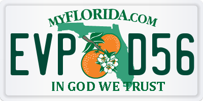 FL license plate EVPD56
