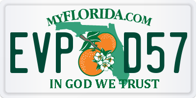 FL license plate EVPD57