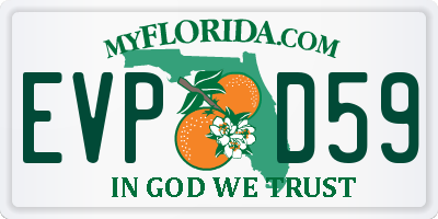 FL license plate EVPD59