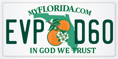 FL license plate EVPD60