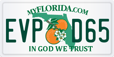 FL license plate EVPD65