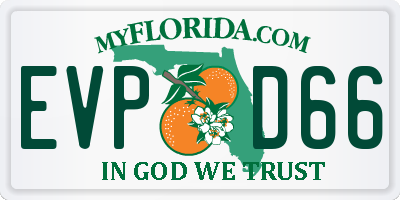 FL license plate EVPD66