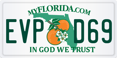 FL license plate EVPD69