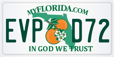 FL license plate EVPD72
