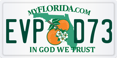 FL license plate EVPD73