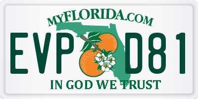 FL license plate EVPD81