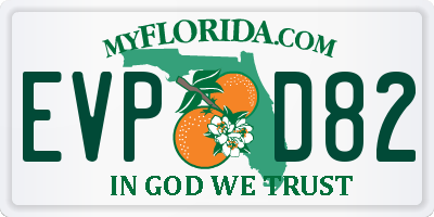 FL license plate EVPD82