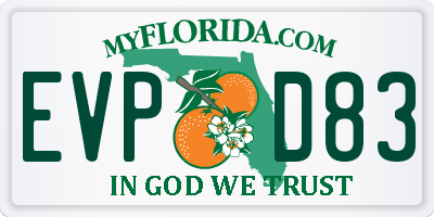 FL license plate EVPD83