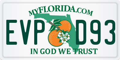 FL license plate EVPD93
