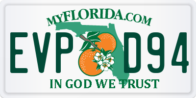 FL license plate EVPD94