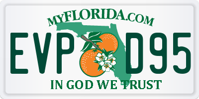 FL license plate EVPD95