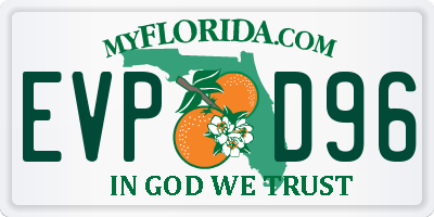 FL license plate EVPD96