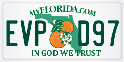 FL license plate EVPD97