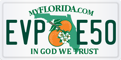 FL license plate EVPE50