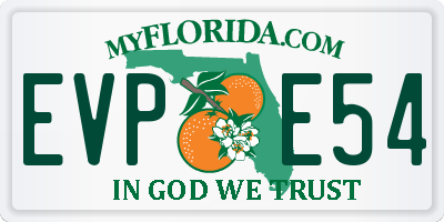 FL license plate EVPE54