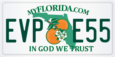 FL license plate EVPE55
