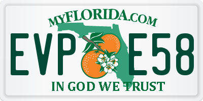 FL license plate EVPE58