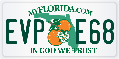 FL license plate EVPE68