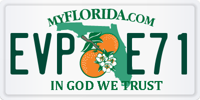 FL license plate EVPE71