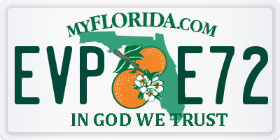 FL license plate EVPE72