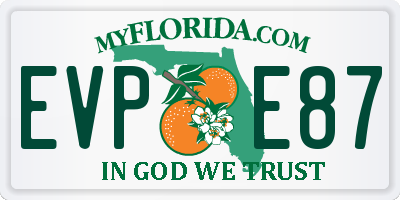 FL license plate EVPE87