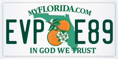 FL license plate EVPE89