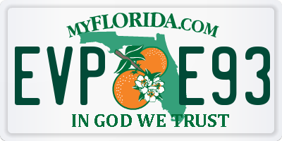 FL license plate EVPE93