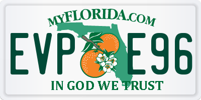 FL license plate EVPE96