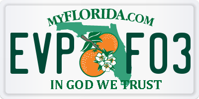 FL license plate EVPF03