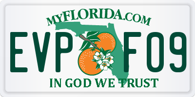 FL license plate EVPF09