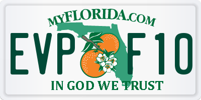 FL license plate EVPF10