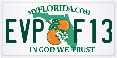 FL license plate EVPF13