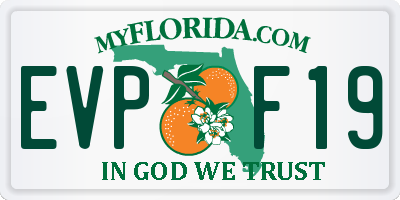 FL license plate EVPF19