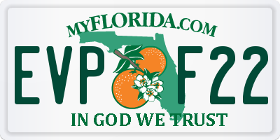 FL license plate EVPF22