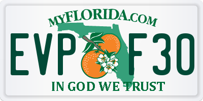 FL license plate EVPF30