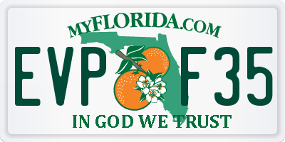 FL license plate EVPF35