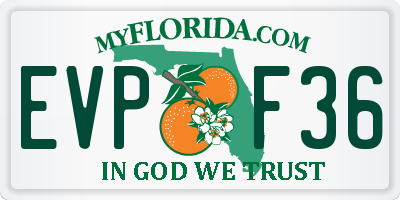 FL license plate EVPF36
