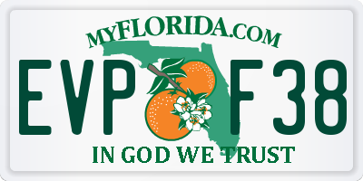 FL license plate EVPF38