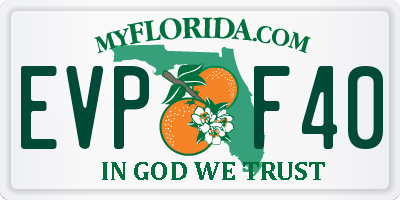 FL license plate EVPF40