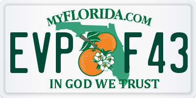 FL license plate EVPF43