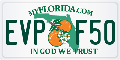 FL license plate EVPF50