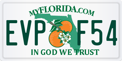 FL license plate EVPF54