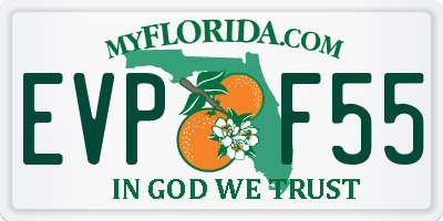 FL license plate EVPF55