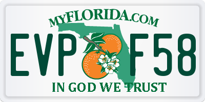 FL license plate EVPF58